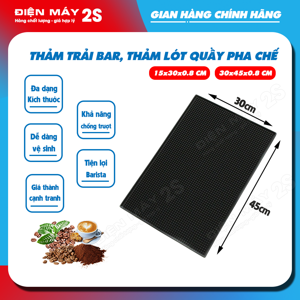 Thảm bar pha chế cà phê, Thảm lót cao su quầy bar, Thảm bar cao su chống trượt chuyên dụng