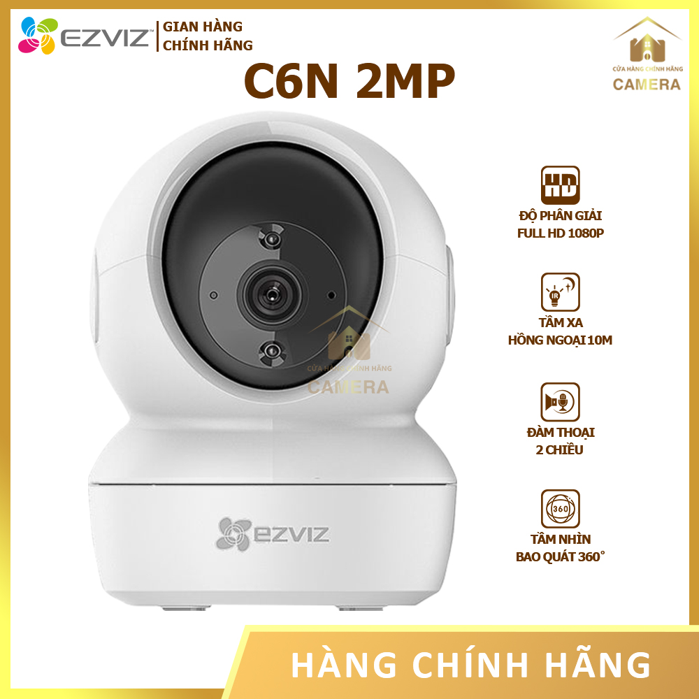 [CHÍNH HÃNG] Camera EZVIZ C6N 1080P - Tầm Nhìn Bao Quát 360° - Camera Giám Sát Wifi Không Dây - Đàm Thoại 2 Chiều - Cửa Hàng Camera Chính Hãng