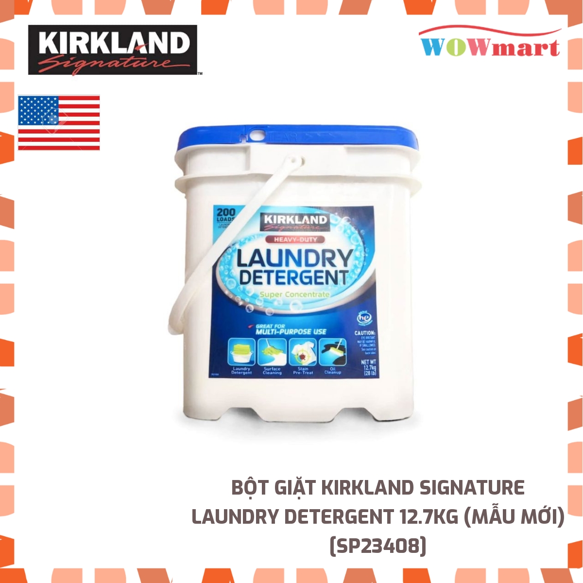 Bột giặt Kirkland Signature Laundry Detergent 12.7kg (Mẫu mới)