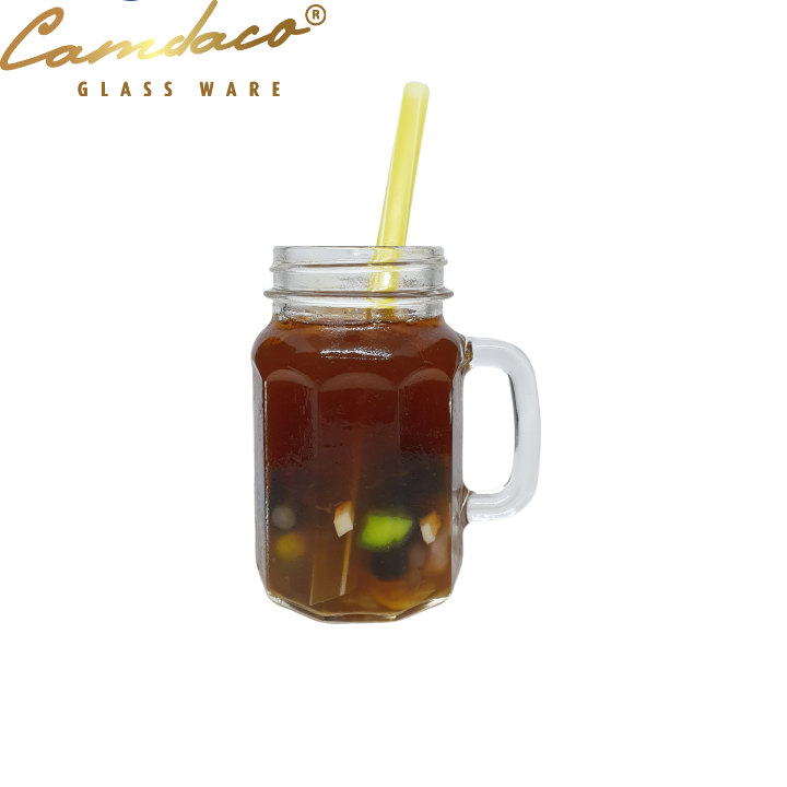 Ly Cốc Thủy Tinh Uống Trà Sữa 10 Cạnh 450ML CAMDACO GLASS WARE