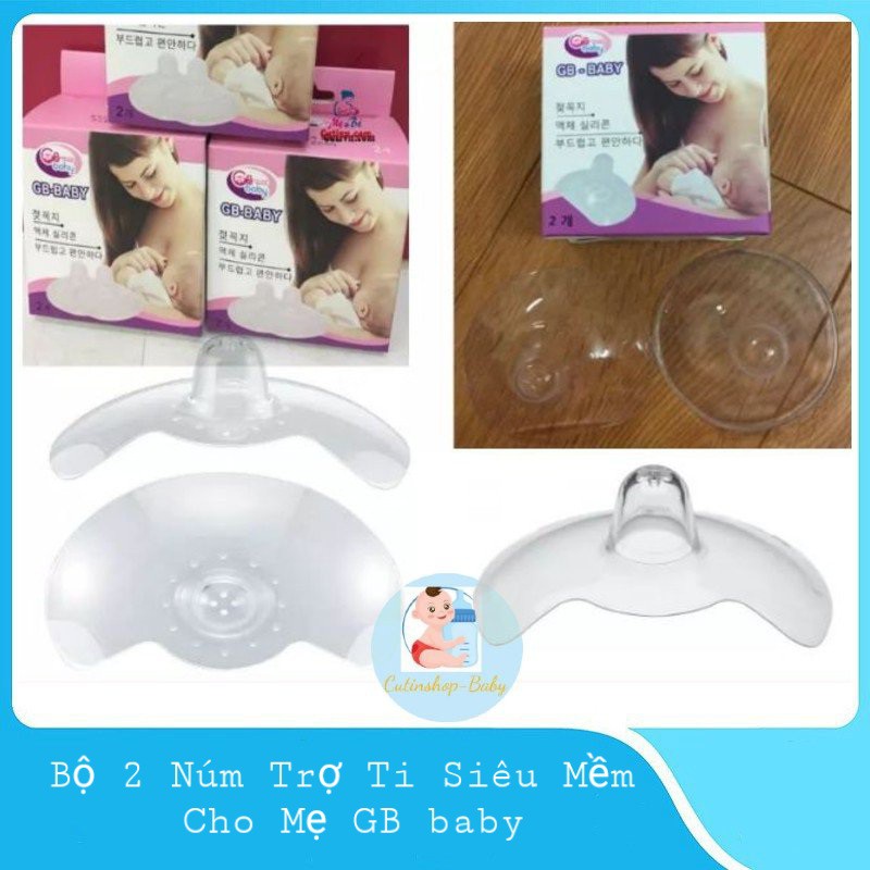 Bộ 2 núm trợ ty silicon siêu mềm cho mẹ gb baby