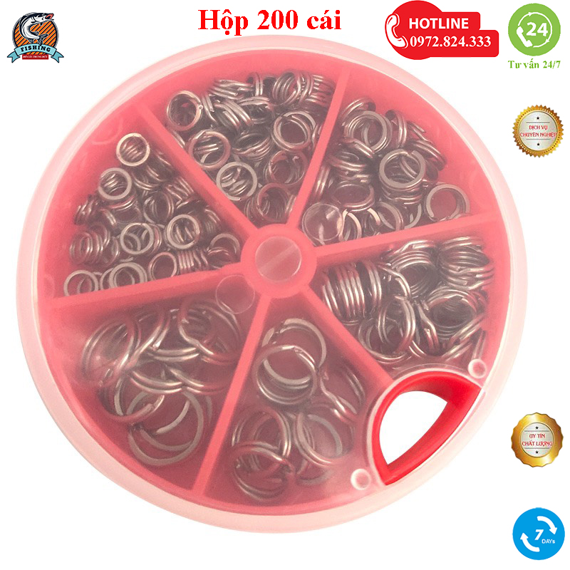 Hộp ring lắp mồi giả , khoen tròn gắn lưỡi mồi giả câu lure