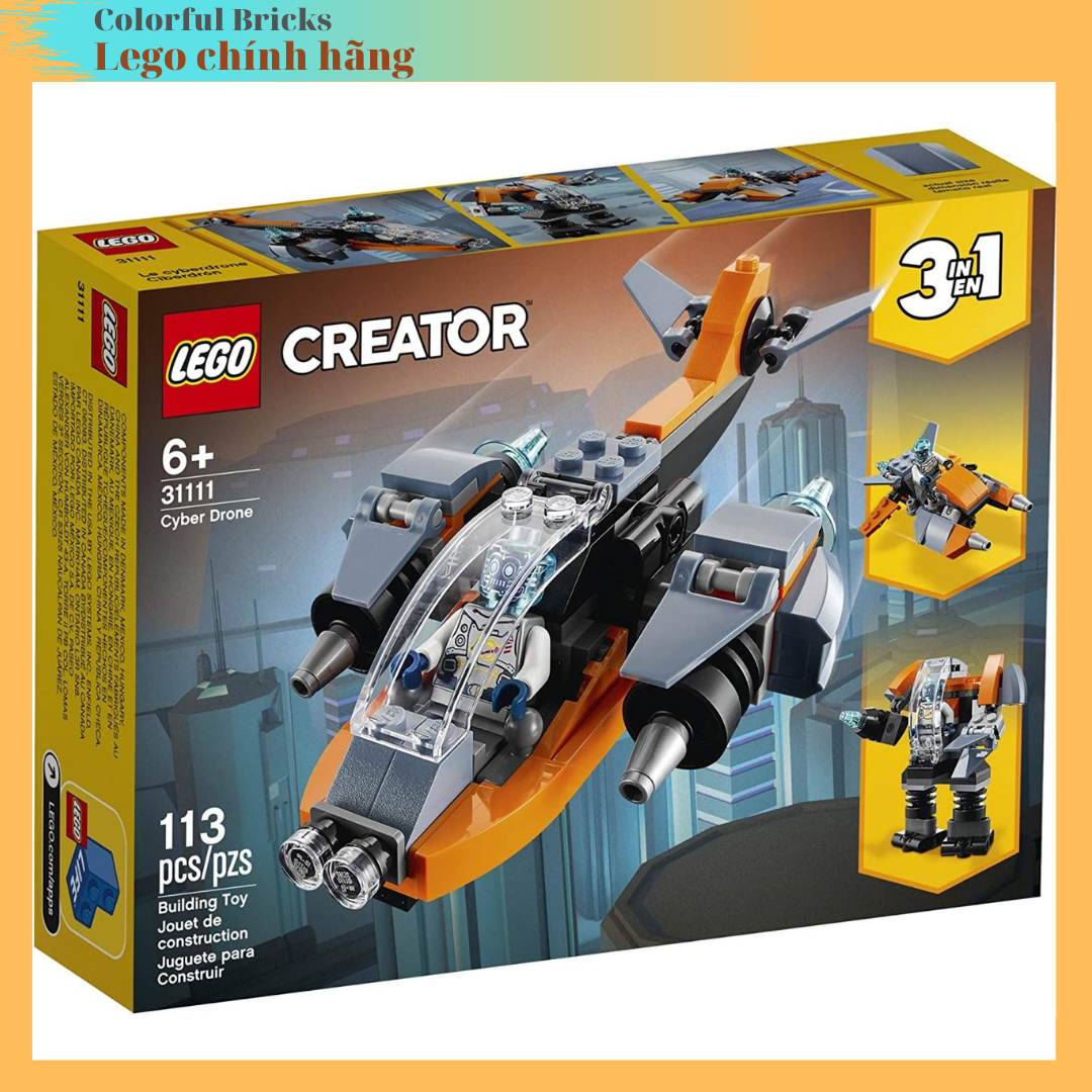 Lego Creator 3in1 31111 - Phi thuyền thám hiểm không gian - Cyber Drone (Chính hãng)