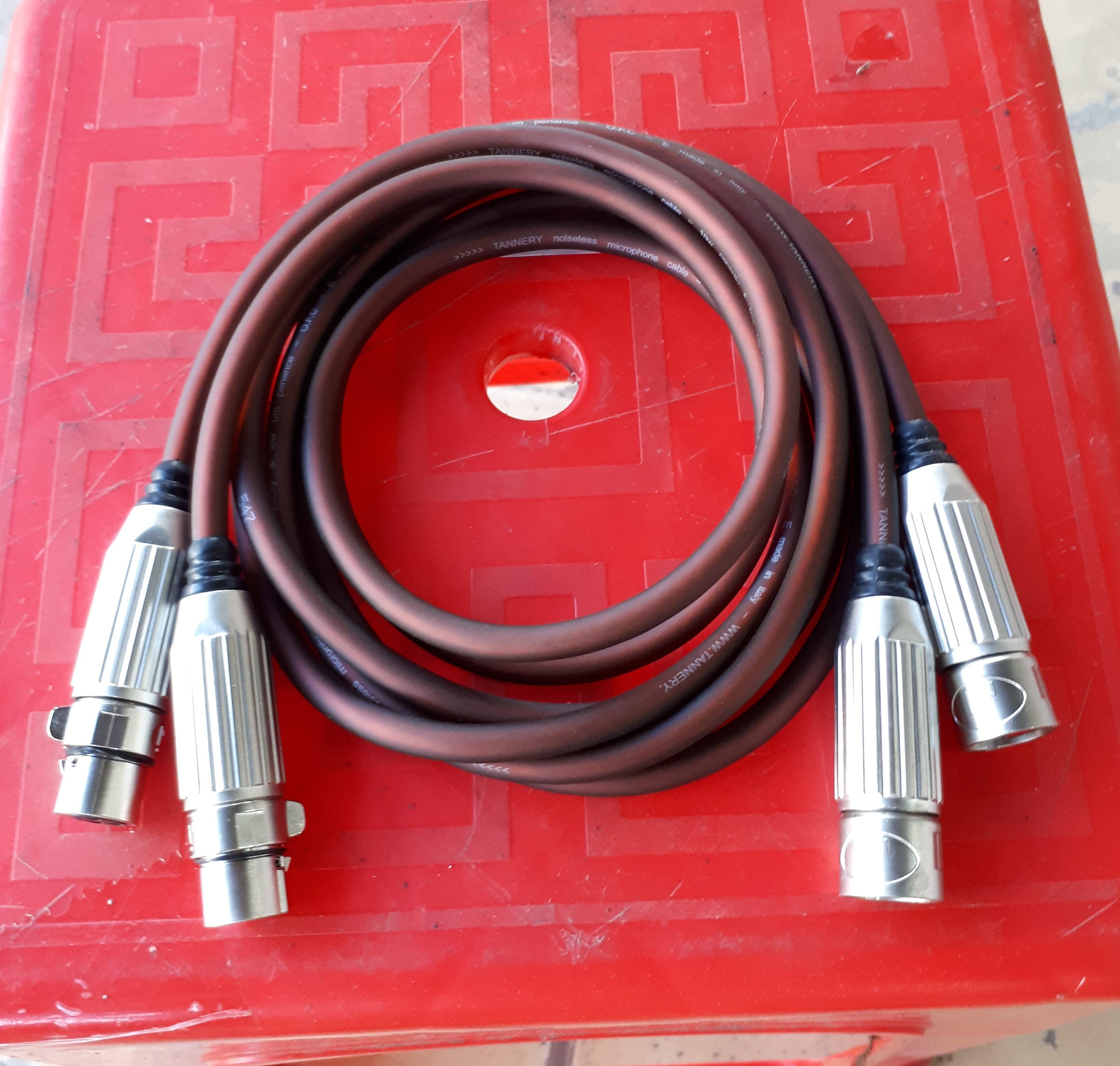 Cặp dây Canon Đực ra Cái loại tốt 1m , dây italy jack canon chữ J trắng