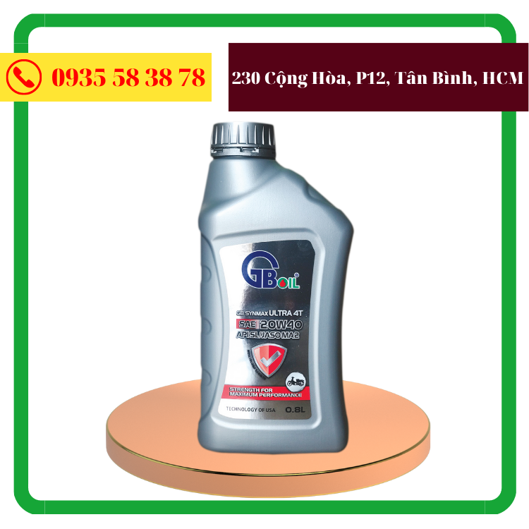 Nhớt xe máy 0.8l - gb synmax ultra 4t, sae 20w40, api-sl, jaso ma2 - 8880811