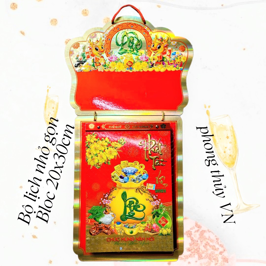 Bộ lịch nhỏ gọn khổ bloc 20x30cm qt - chủ đề : phong thủy vn - giá hời