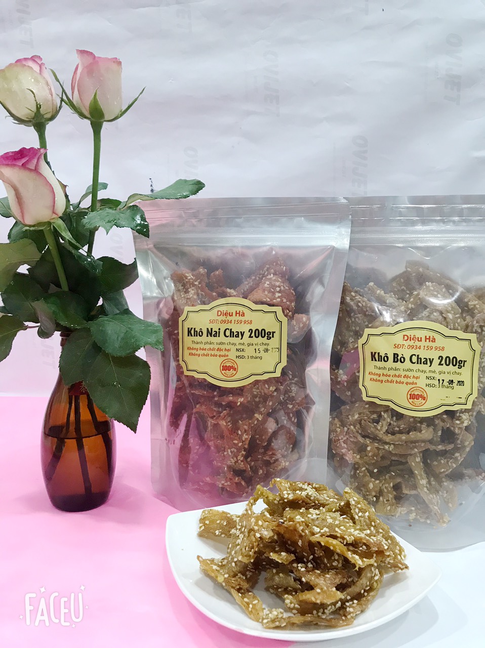 Khô bò chay nhà làm tiện lợi thơm ngon 500g