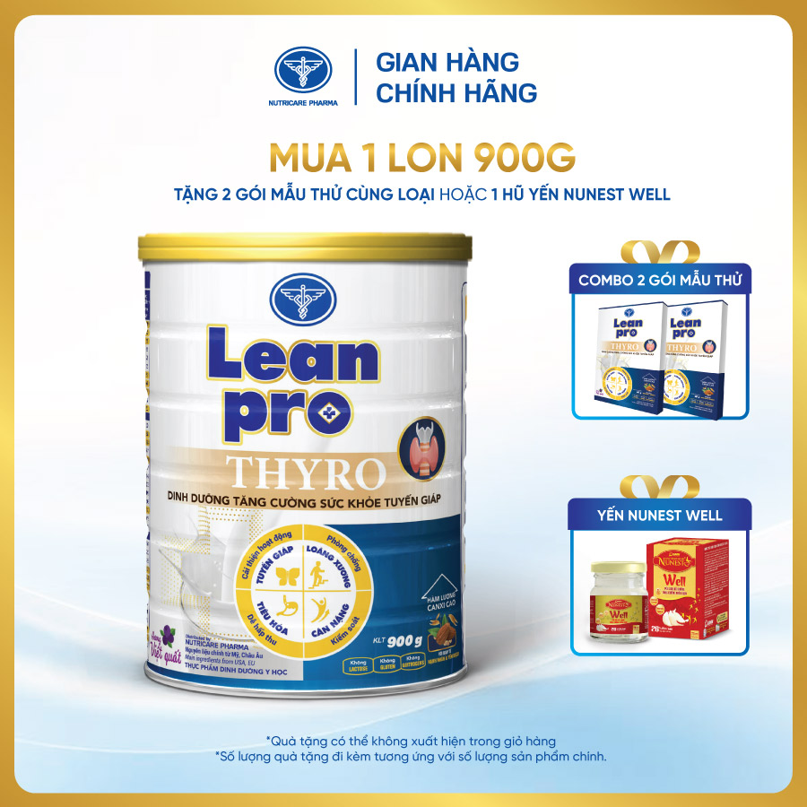 Lon sữa Leanpro Thyro 900g- Dinh dưỡng cho người bệnh tuyến giáp