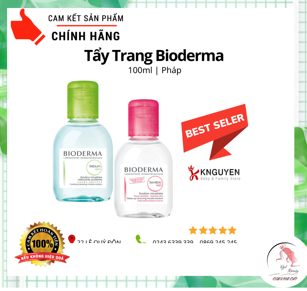 [Chai nhỏ] Nước tẩy trang Bioderma chính hãng