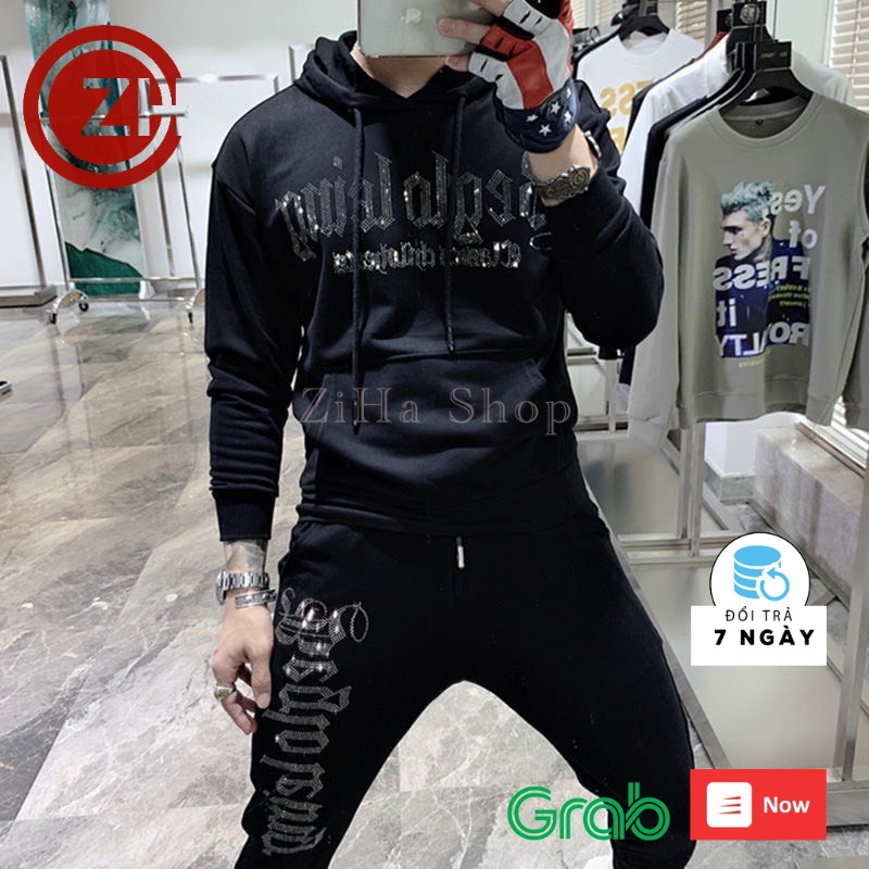 Bộ thu đông nam Có Mũ Sau, Bộ nỉ nam thu đông, Đồ bộ nỉ nam thu đông dài tay, quần áo thu đông nam BD927 ZiHa Shop