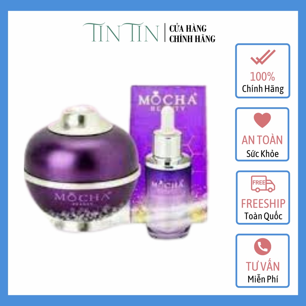 Bộ đôi face vip tuyết sứ - serum diệp lục mocha - bộ đôi dưỡng da mặt