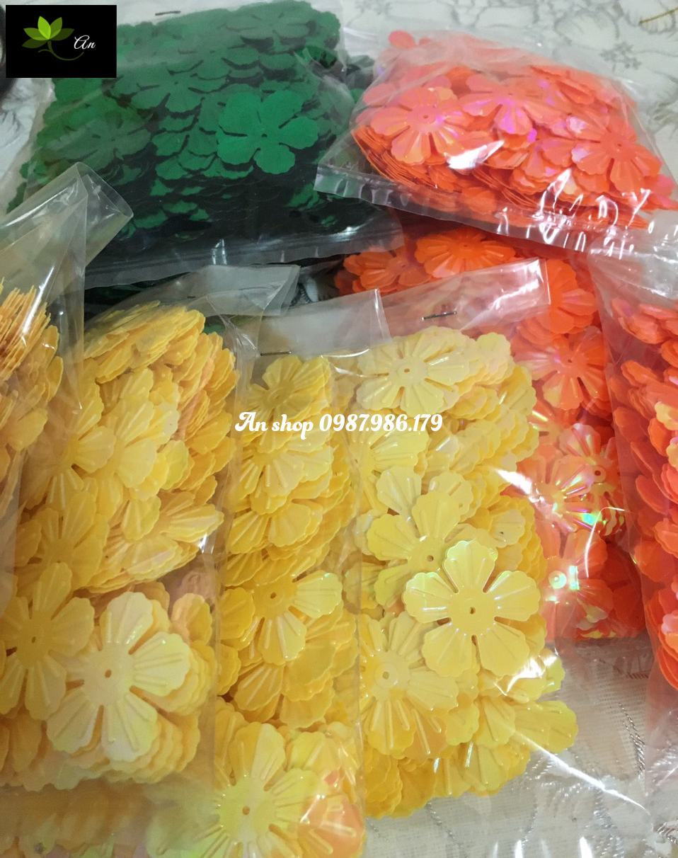 Hoa 5 cánh, hoa kim sa 100GR - kích thước 30mm -- nguyên liệu làm đồ handmade ( khách muốn trộn màu vui lòng liên hệ Shop)