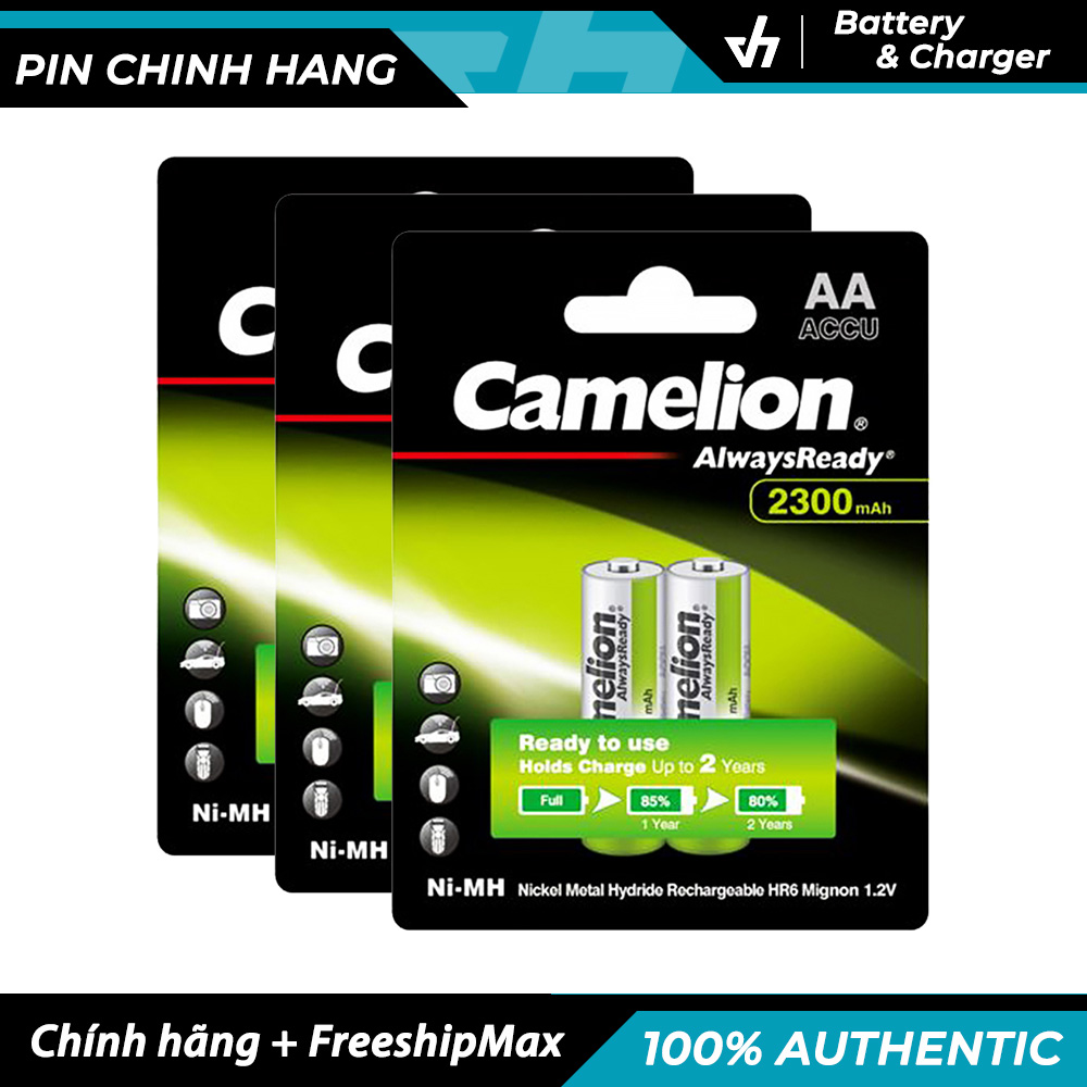Bộ 6 pin sạc camelion aa 2300mah điện áp 1.2v
