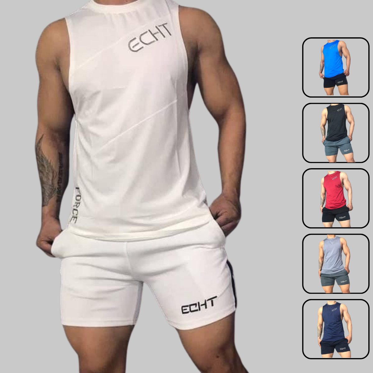 Set quần áo tập gym, áo tanktop & quần đùi