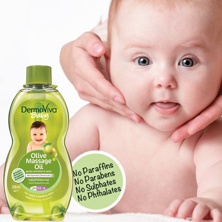 Dầu mát xa DermoViva chiết xuất Olive cho trẻ em 200ml