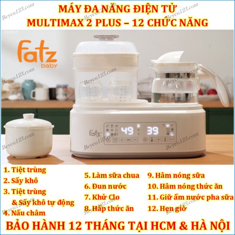 (Multimax 2 Plus) Máy đa năng điện tử Fatzbaby / Tiệt trùng sấy khô , Hâm sữa, Nấu Cháo FB9025SL REV