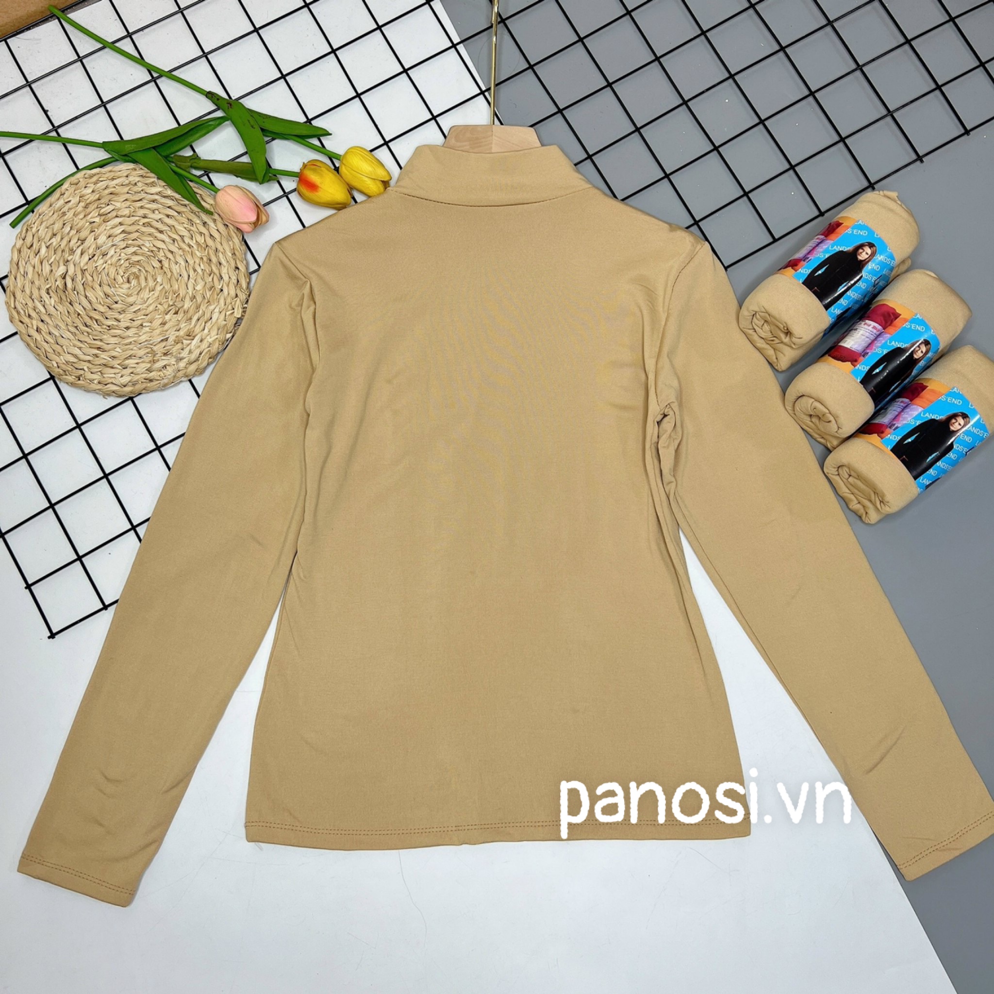Áo giữ nhiệt nữ cổ cao 3cm áo thu đông nữ siêu co giãn, mặc thoải mái Panosi - A510