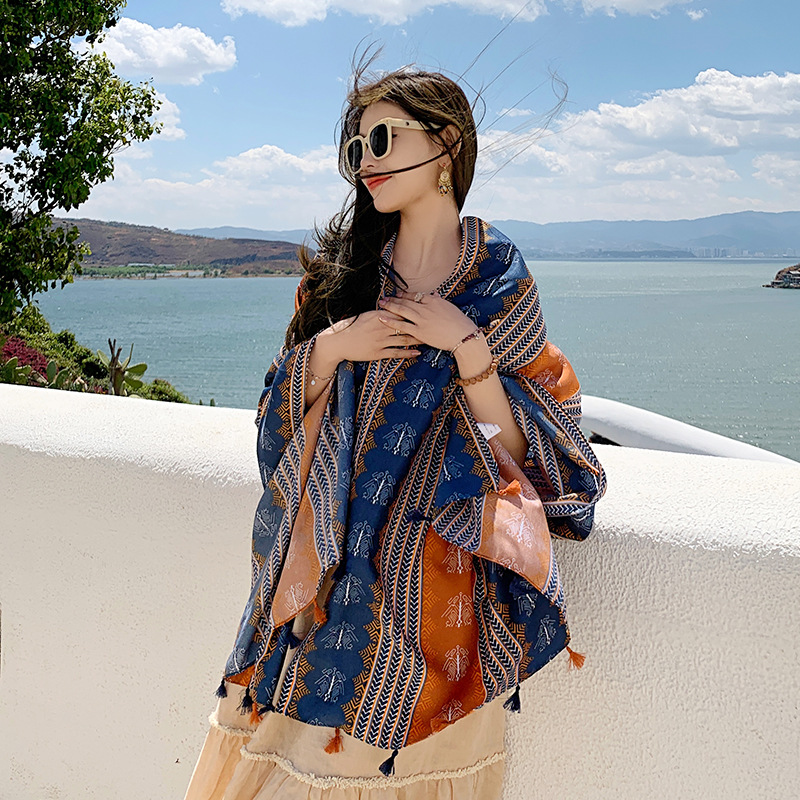 KHĂN CHOÀNG ĐI BIỂN HỌA TIẾT BOHO VINTAGE-BH9-hot trend 2022 cao cấp 80x180 cm ThyThy [ SALE SỐC ] [ MỚI NHẤT NĂM 2022 ]