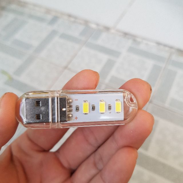 Đèn led mini 3 bóng cắm cổng USB tiện dụng - Sáng vàng