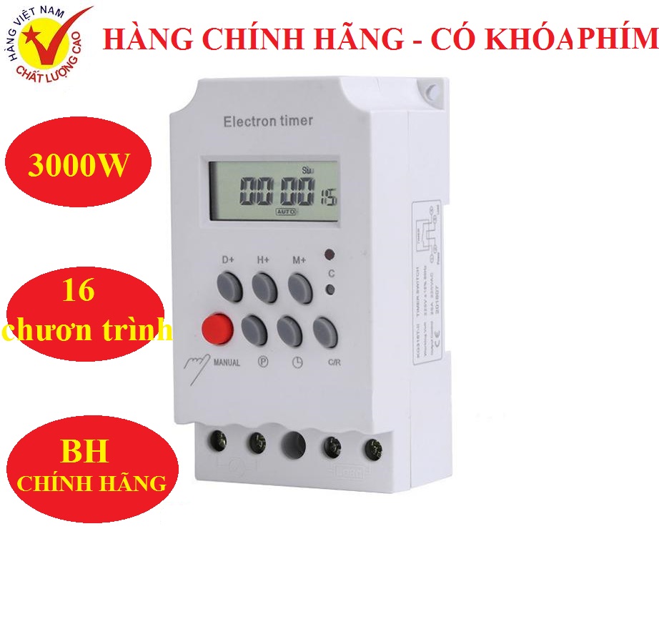Thiết bị hẹn giờ bật tắt đèn đường máy bơm nước công suất lớn 3000W 25A 220V KG316T PIN TỰ SẠC MẪU MỚI 2021 ĐỘ BỀN CAO HƠN công tắc hẹn giờ kg316t timer hẹn giờ điện tử