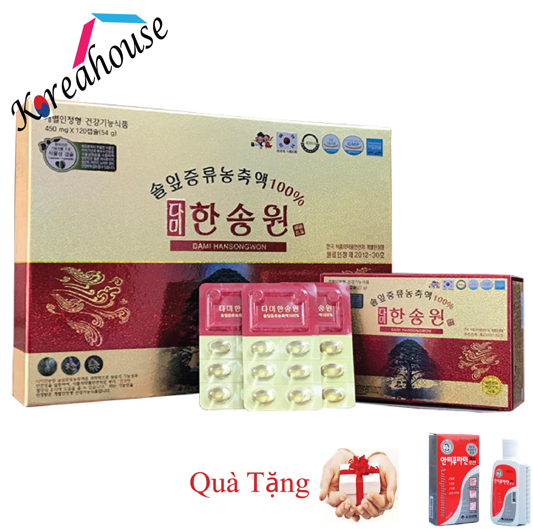 [HCM]Tinh dầu thông đỏ nội địa HQ Dami Hansongwon Hộp 120 viên