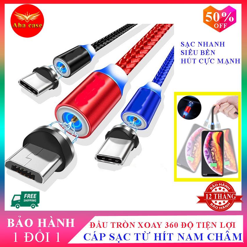[HOT] Cáp sạc nam châm IPHONE, SAMSUNG, OPPO... dây sạc đa năng, xoay 360 độ, đầu hít nam châm mạnh mẽ, chống đứt, kiểu đầu thẳng chống xoắn dây, cáp sạc dây dù chân lightning, microUsb, cáp sạc nhanh cho ios, android, cáp sạc từ, dây sạc nam châm