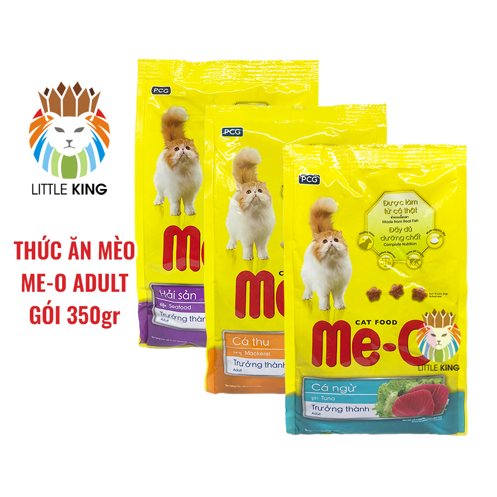 Thức ăn cho mèo lớn Me-o Adult gói 350gr thức ăn hạt mèo giá rẻ Little King pet shop Chăm sóc thú cưng