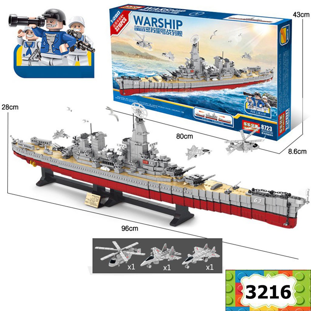 Bộ đồ chơi lắp ráp tàu chiến WarShip cỡ lớn giúp trẻ sáng tạo thông minh 3216 chi tiết