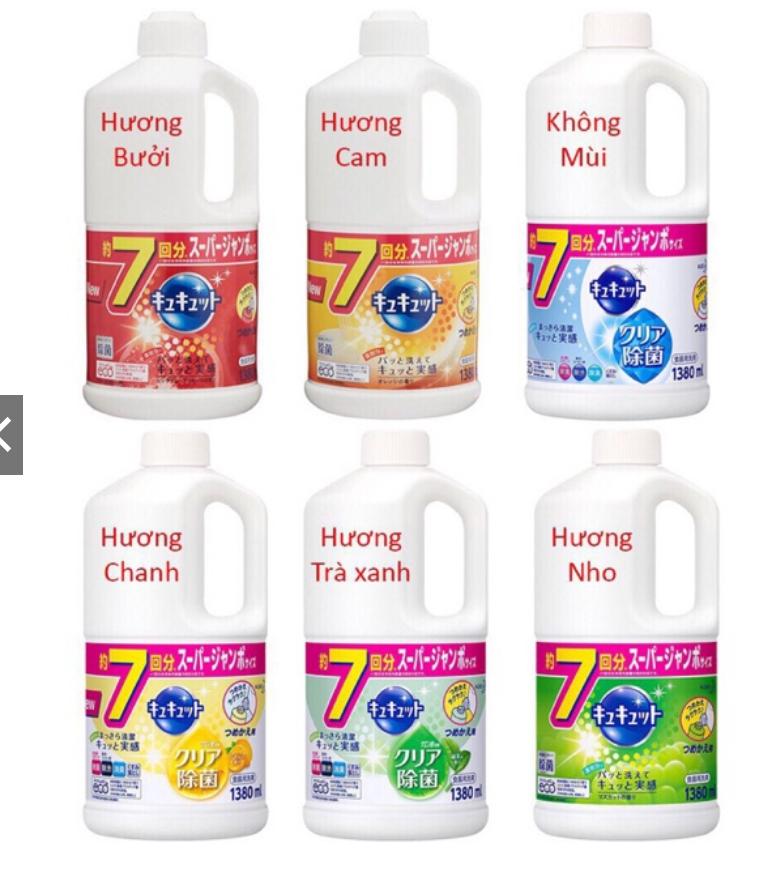 Nước rửa bát kyukyuto kao nhật bản 1380ml