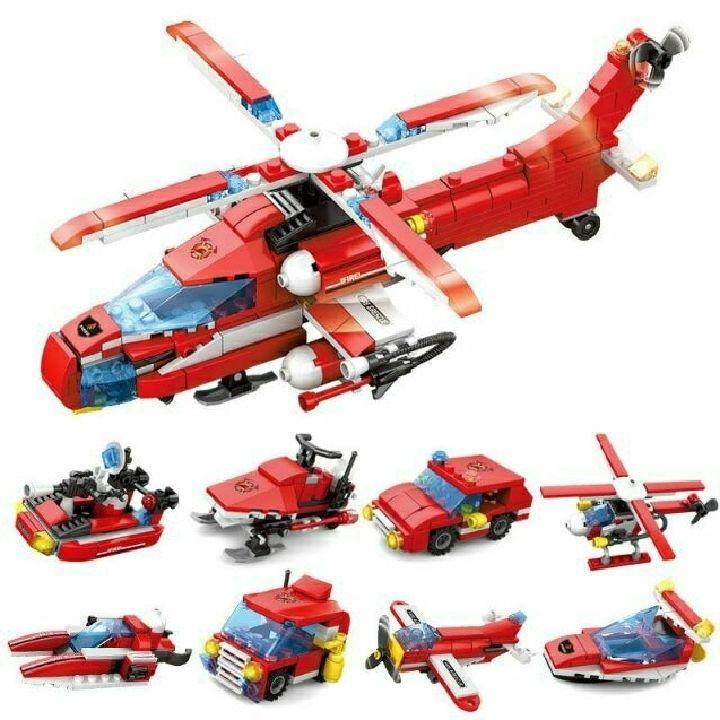 Bộ lắp ráp Lego Kazi mô hình trực thăng cứu hộ.