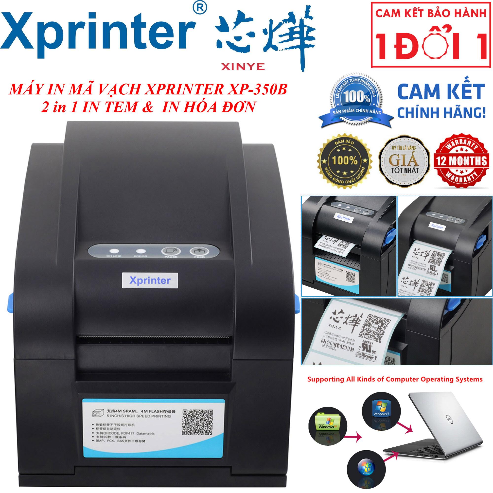 Quà tặng lên tới 99k - có video hướng dẫn cài đặt - máy in mã vạch xprinter 350b - in tem & in hóa đơn - máy in mã vạch xprinter xp-350b -máy in mã vạch xprinter xp-350b cổng usb - hướng dẫn cài đặt máy in xprinter xp-350b có driver