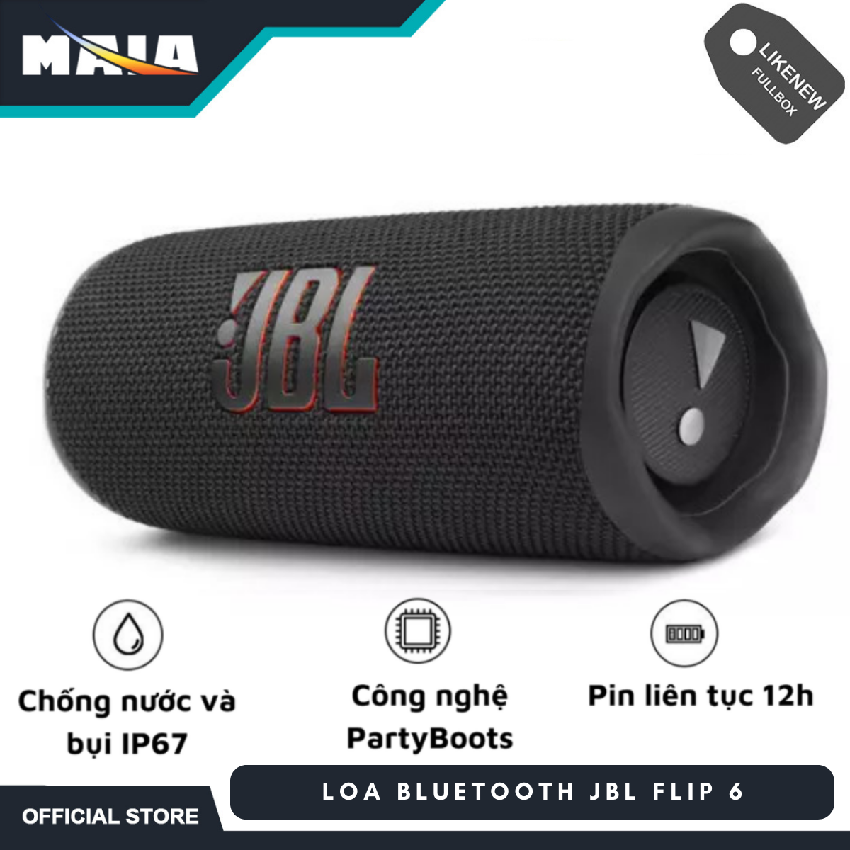 Loa bluetooth di động - loa jbl flip 6 | nhiều màu sắc | chống nước ipx7 | sạc nhanh | sạc type - c | công suất 20w | soundclear audio loa bluetooth di động jbl flip 5 - dung lượng 4800mah chơi nhạc đến 12h