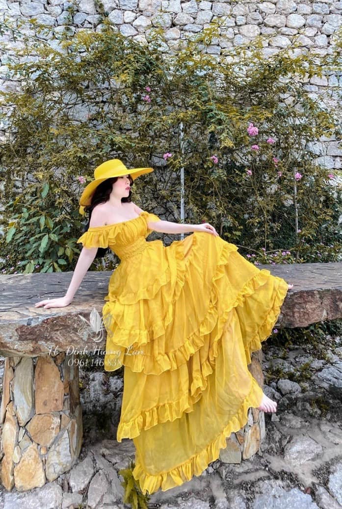 Váy voan vintage beog tầng