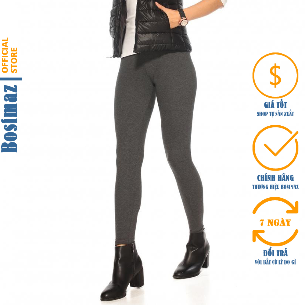 Quần Legging Nữ Bosimaz MS014 dài không túi màu tiêu xám đậm cao cấp, thun co giãn 4 chiều, vải đẹp dày, thoáng mát không xù lông.