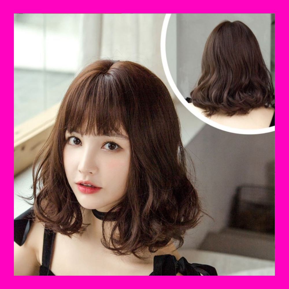 Tóc giả nữ nguyên đầu ngắn cúp xoăn lơi - TG52