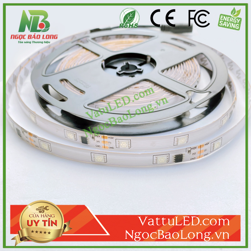 LED dây 5050 có keo RGB IC 1903 tự chạy Cuộn 5m 12v Led dây RGB Trang trí full màu Led dây decor 1903