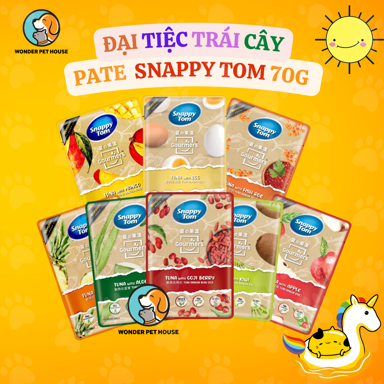 Pate snappy tom trái cây cho mèo goumers 70g cao cấp thơm ngon