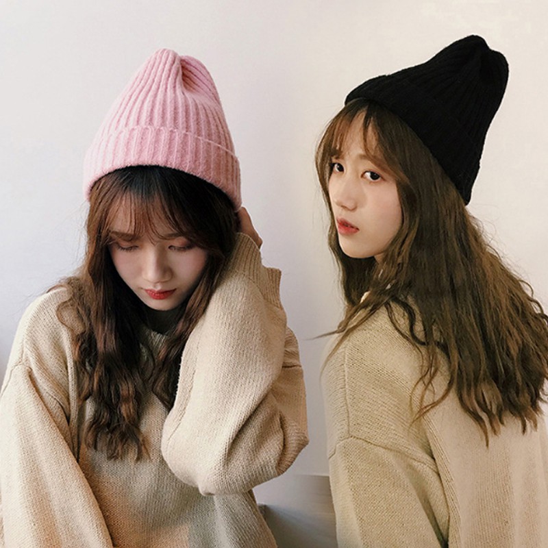 Nón Mũ len trơn Mũ beanies len phong cách hàn Quốc Unisex