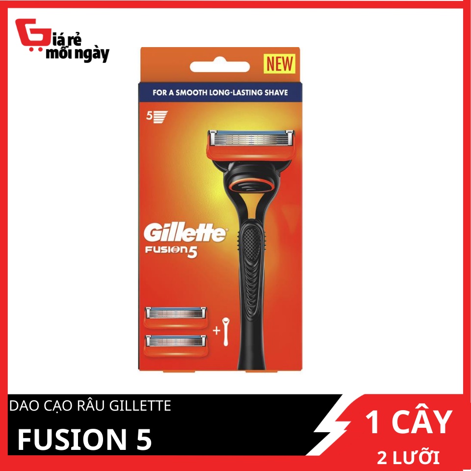 Dao cạo râu Gillette Fusion 5 (cam) Cây đơn + 2 lưỡi