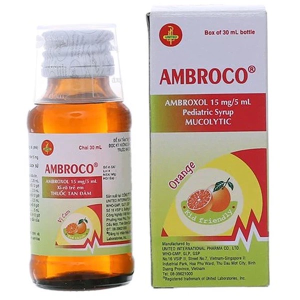 Long đờm, loãng đờm, giảm ho Ambroco Ambroxol - Chai 30ml