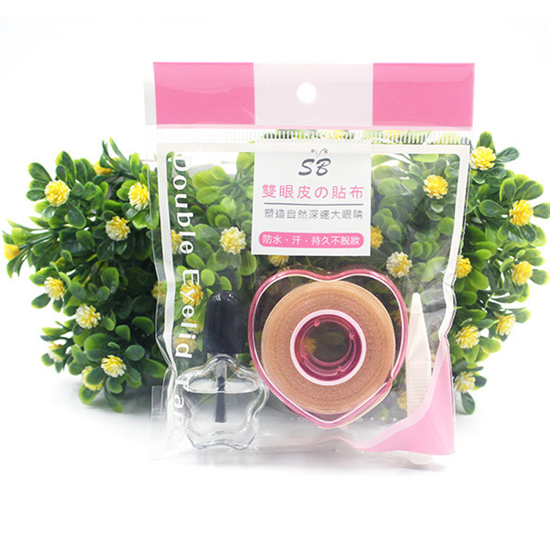 Kích mí lưới cuộn trái tim KML01 Double Eyelid Tape kèm keo và nhíp nhấn mí tự nhiên