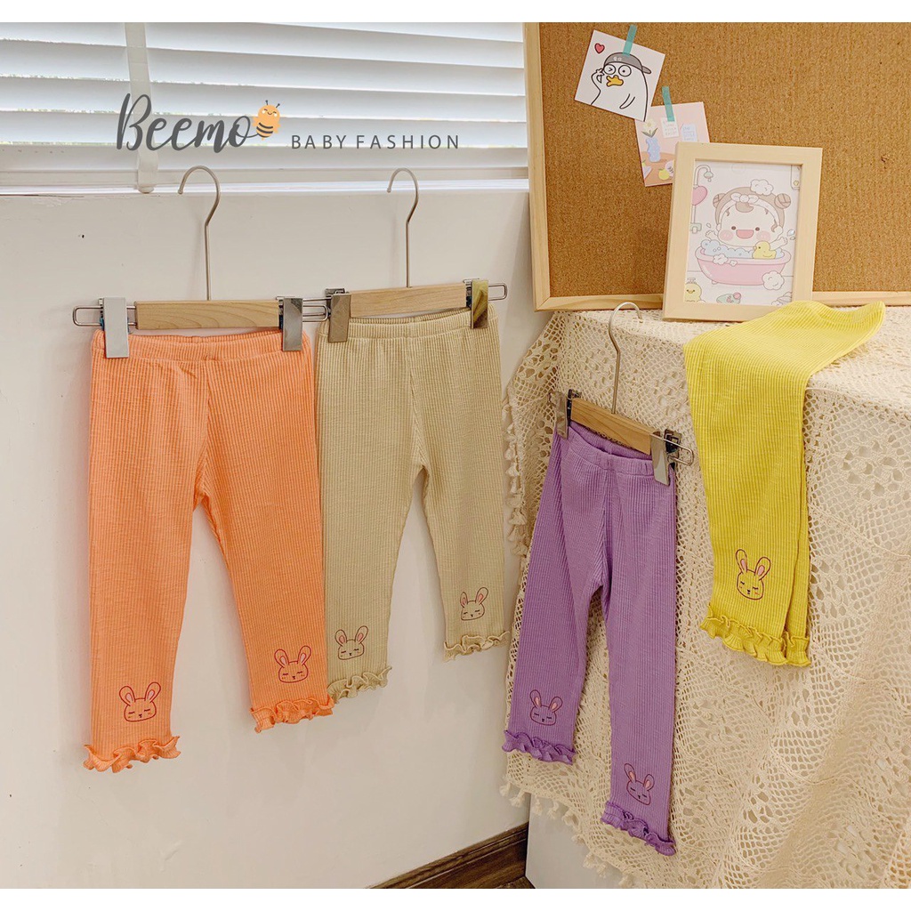 Quần legging cotton bé gái thỏ điệu đà Beemo - 21Q017