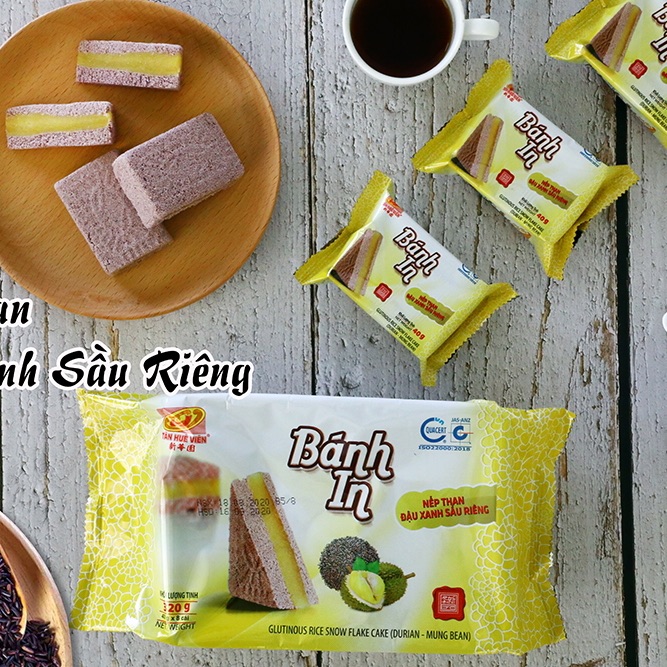 BÁNH IN NẾP THAN ĐẬU XANH SẦU RIÊNG (BỌC 8 MIẾNG)