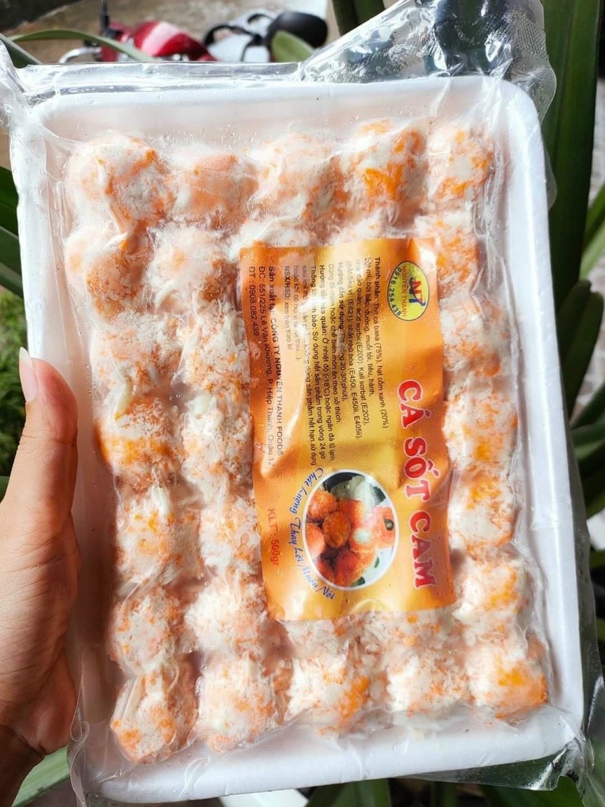 Giá sỉ 1 vĩ chả cá tẩm bột sốt cam