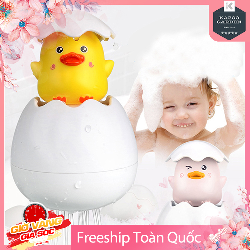 FREESHIP MAX - Đồ Chơi Bồn Tắm Hình Quả Trứng Vịt Trứng Khủng Long Nở Phun Nước Vòi Hoa Sen Dễ Thương