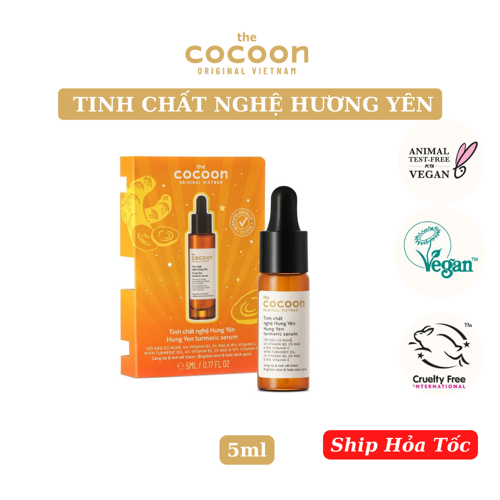 Tinh chất nghệ Hưng Yên 10% vitamin C sáng da chuyên sâu , mờ vết thâm Cocoon 5ml