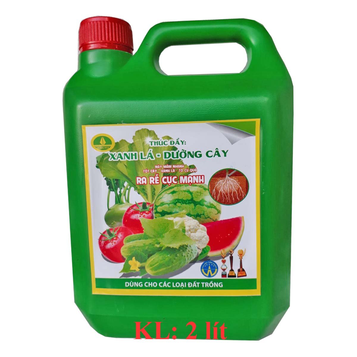 Phân bón sinh học Rong biển, Trùn quế, Humatte, Vi lượng, Nấm đối kháng tốt cây " xanh lá - to củ quả" Can 2000ml