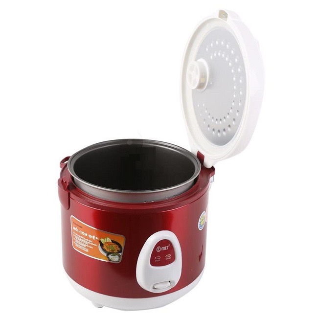 Nồi cơm điện mini nắp gài 1.0l comet cm8025 - nấu 1- 4 người ăn, chống dính - hàng chính hãng - bh 12 tháng