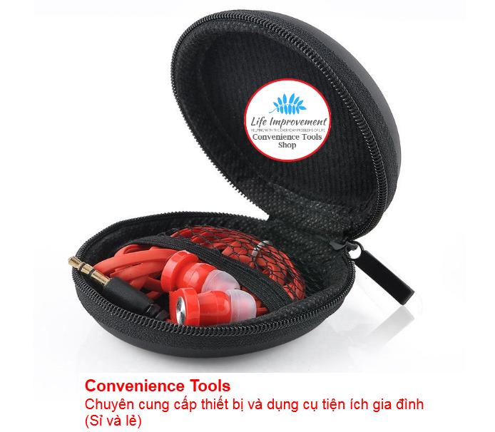 Túi tròn đựng tai nghe - cáp sạc - thẻ nhớ đa năng