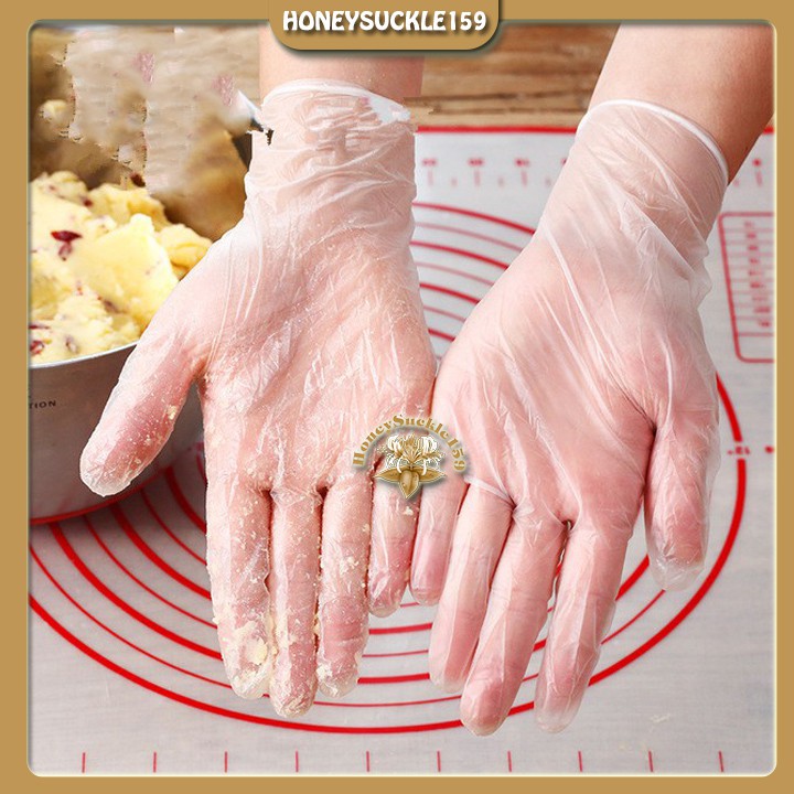 Găng Tay PVC Dùng Trung Làm Bánh Đảm Bảo An Toàn Vệ Sinh Hộp 100 Chiếc Đủ Size S M L